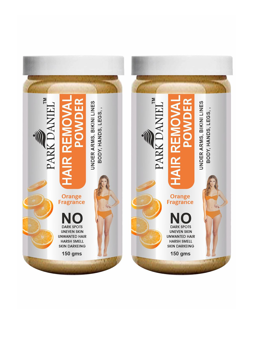 Park Daniel Set Of 2 Herbal Hair Removal Wax Powder with Orange Fragrance - 150 g Each