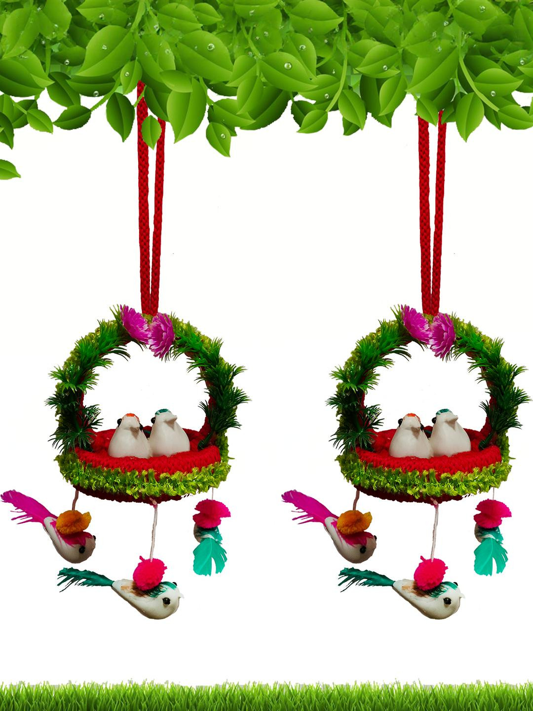 The Shine Store Artificial Flora Jute Balcony Hanging Birds Nest Wall Decor