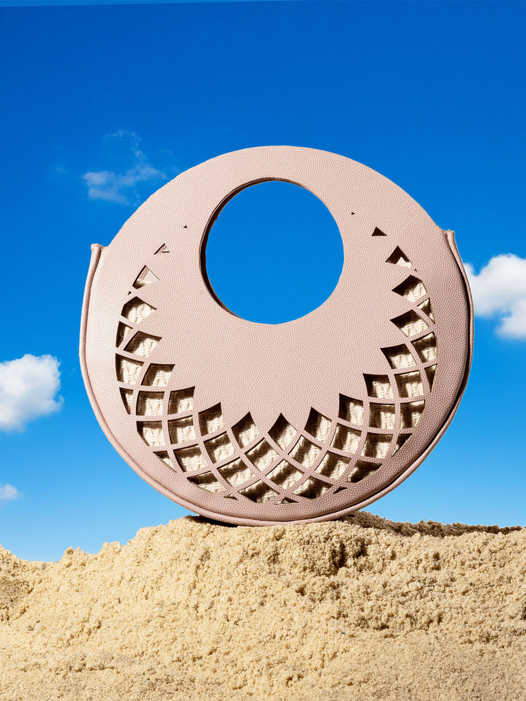 Suave Bags Women Textured Structured Cut Work Handheld Bag