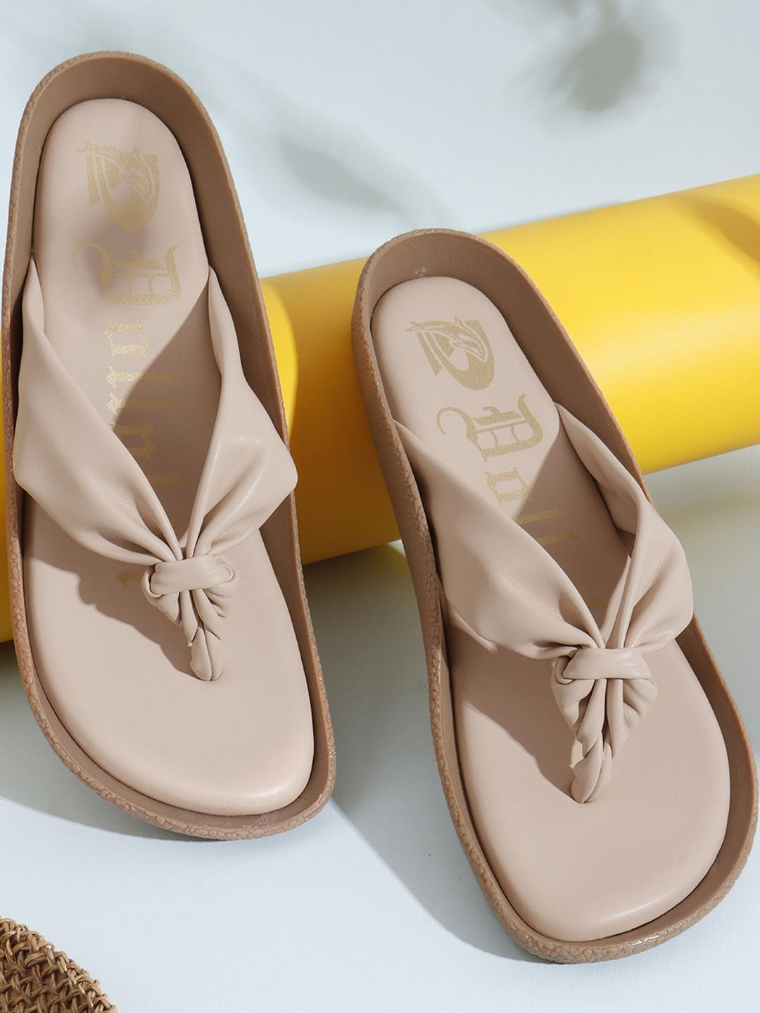 Dollphin Women T-Strap Flats With Laser Cuts