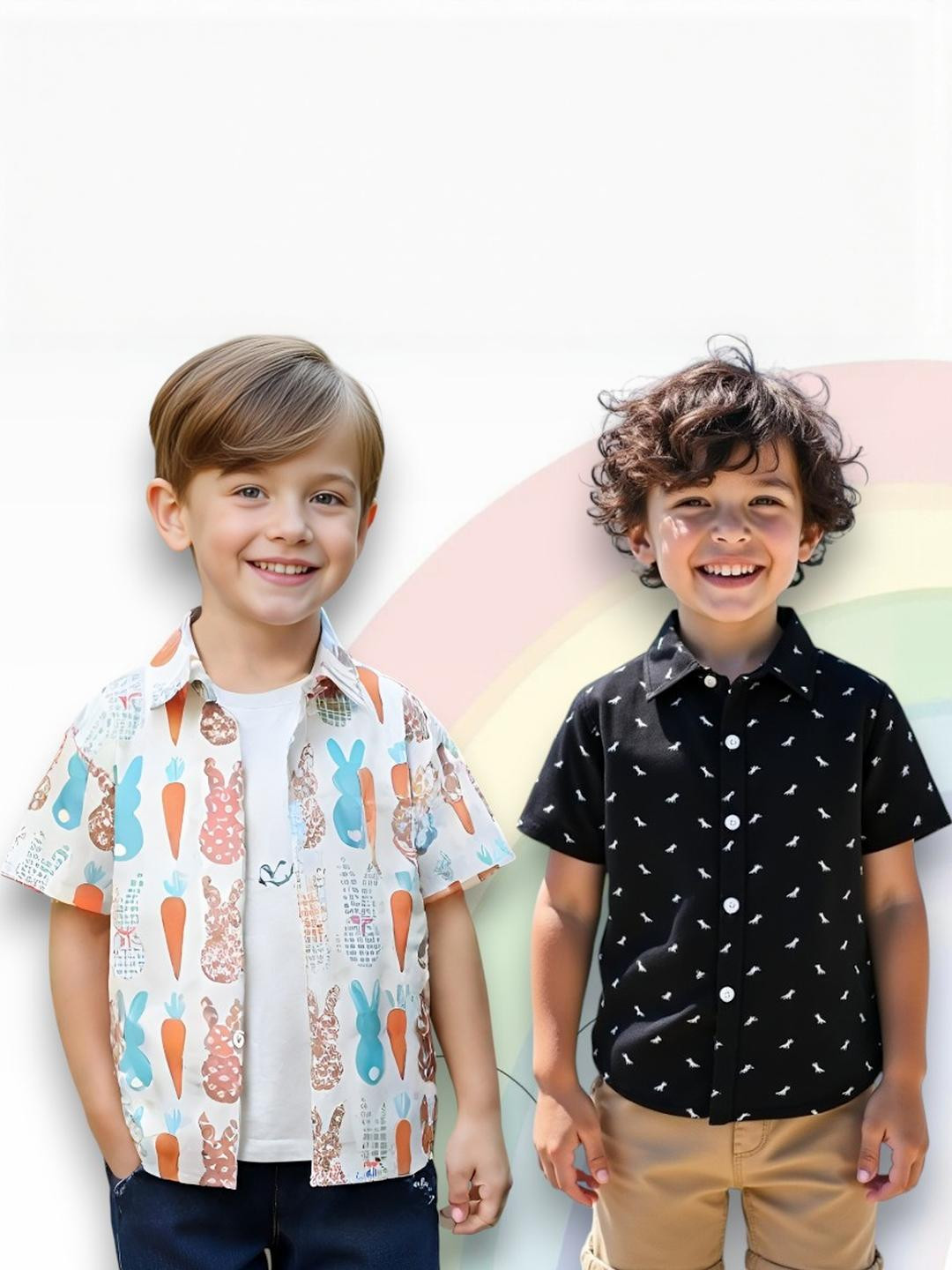 KIDGARB Boys Sheer Printed Casual Shirt