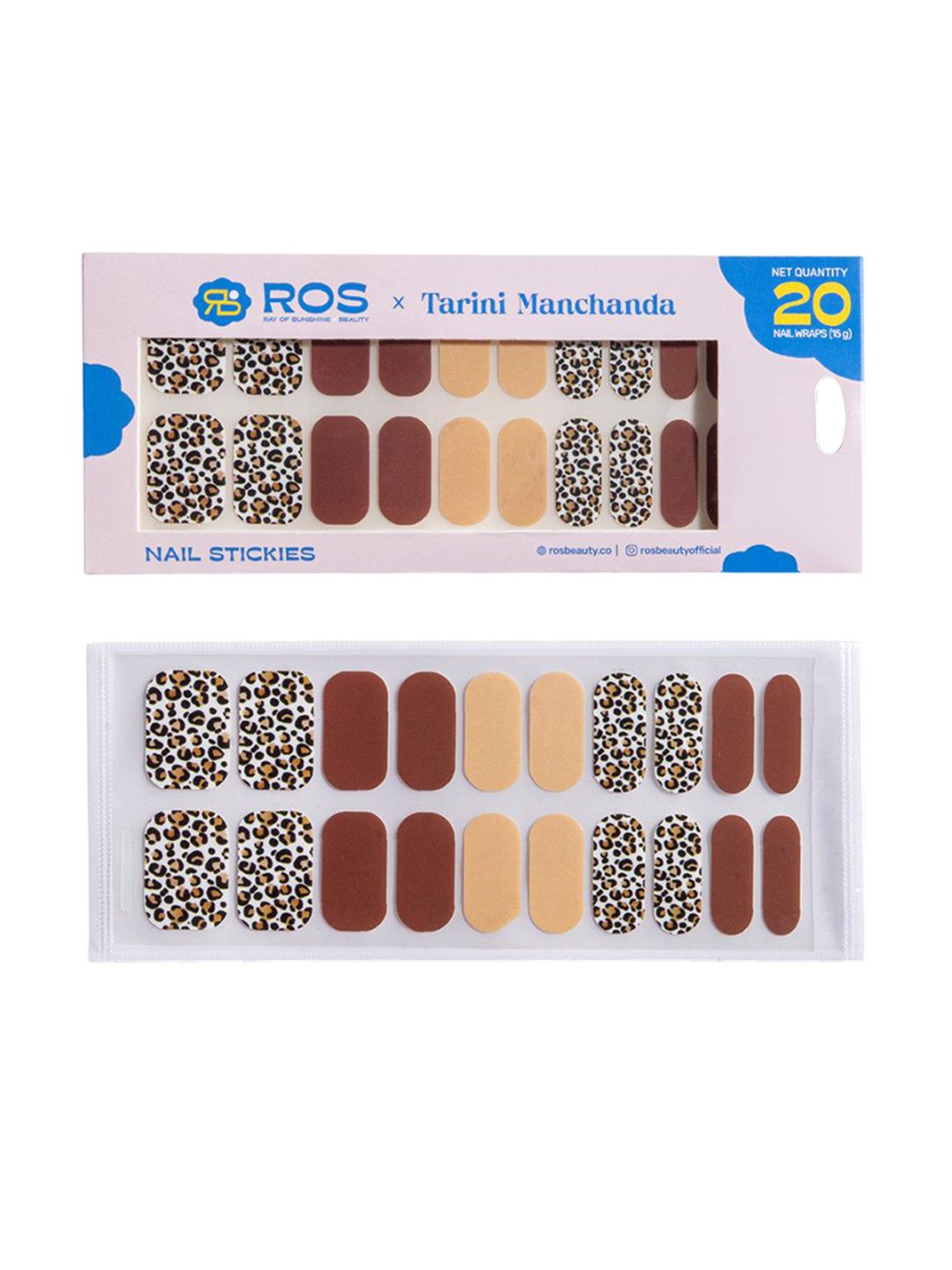 Ray Of Sunshine- ROS Beauty Set Of 20 Peel & Stick Nail Art Stickers- Wild Side