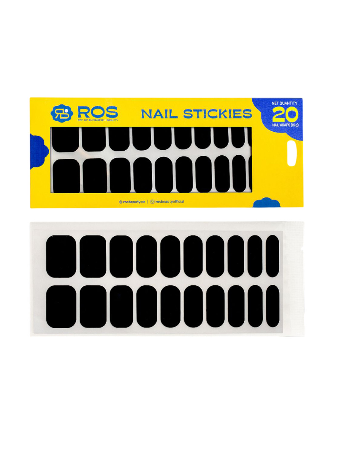 Ray Of Sunshine- ROS Beauty Set Of 20 Peel & Stick Nail Art Stickers- Living My Way