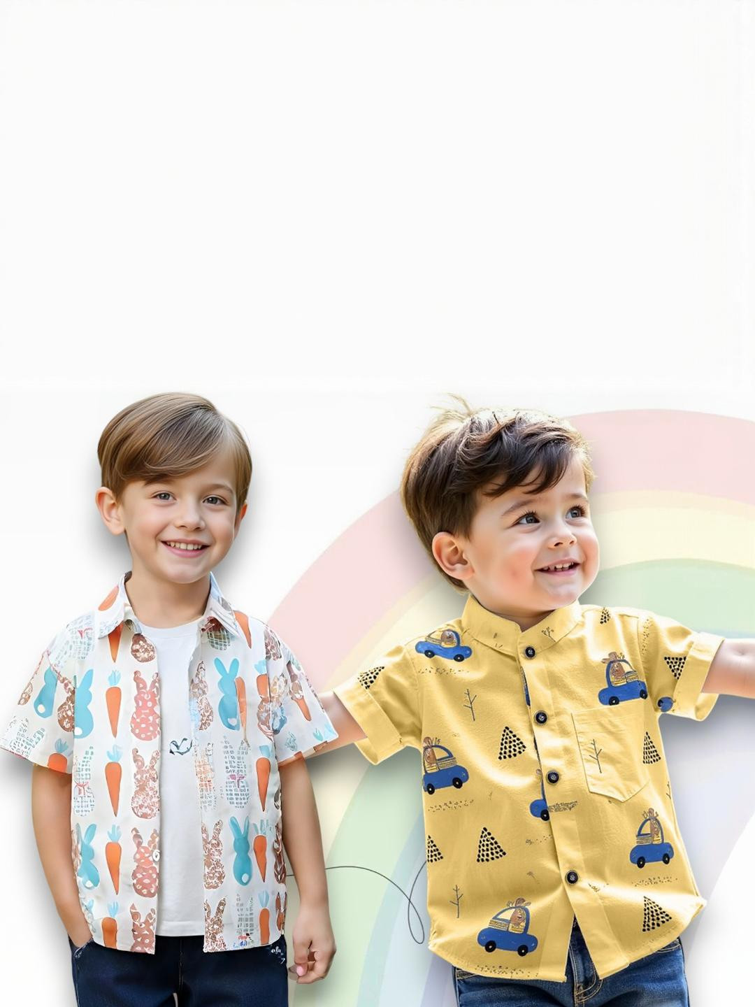 KIDGARB Boys Pack Of 2 Printed Casual Shirts
