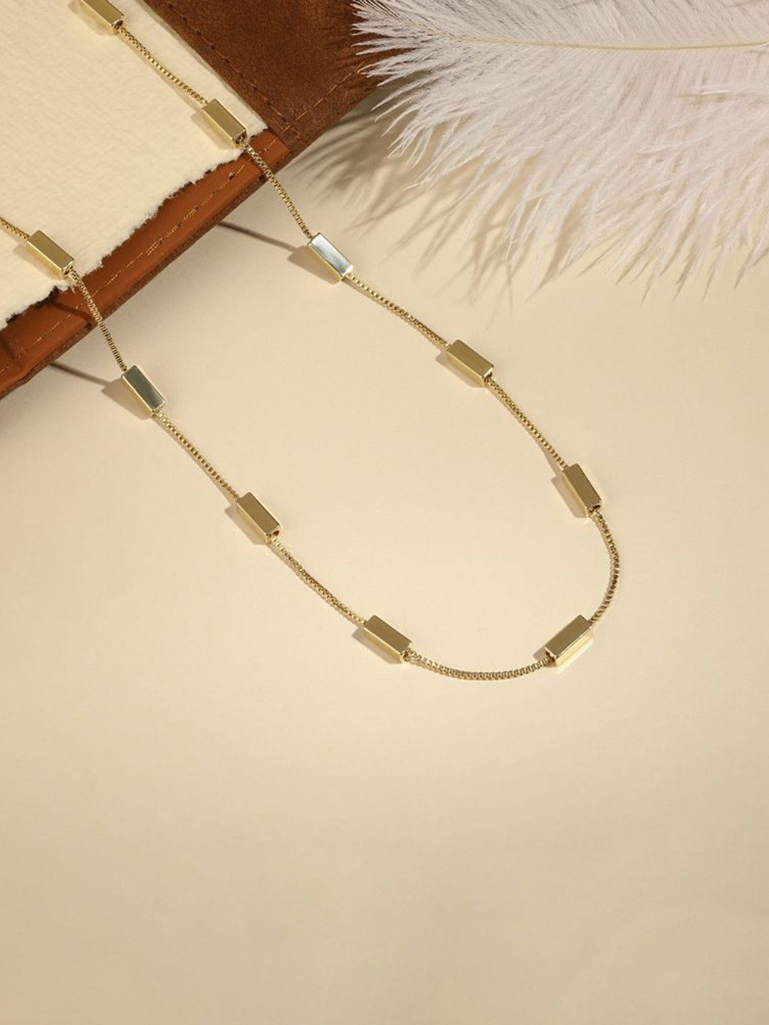 Cierra 18 KT Gold-Plated Square Shaped Statement Necklace