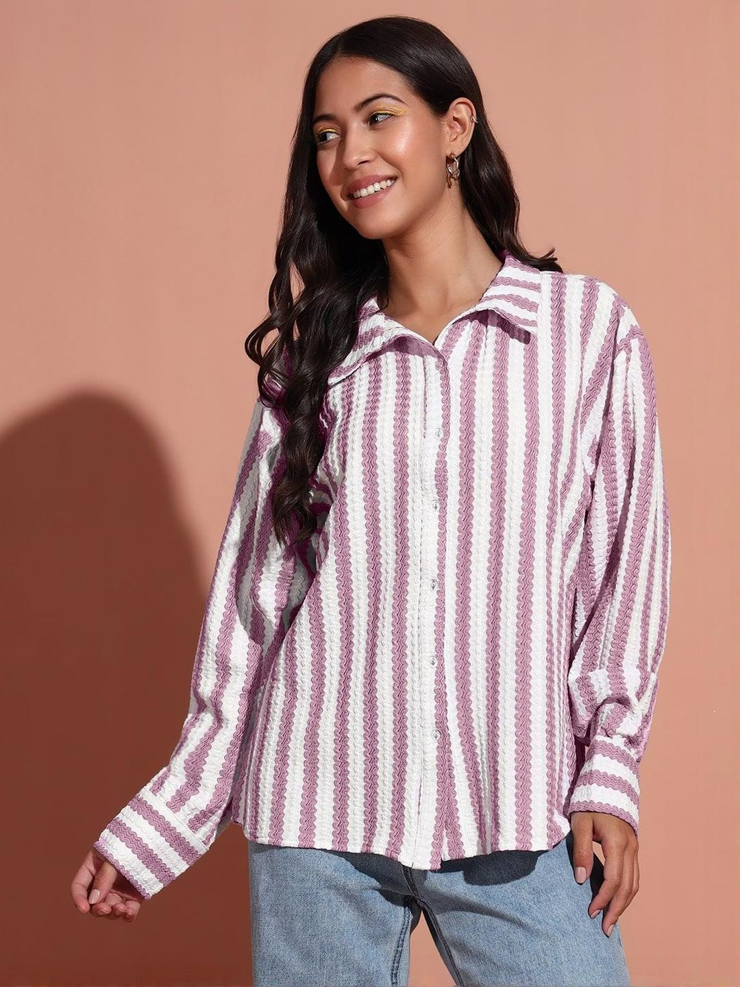 The Dry State Striped Spread Collar Relaxed Fit Shirt
