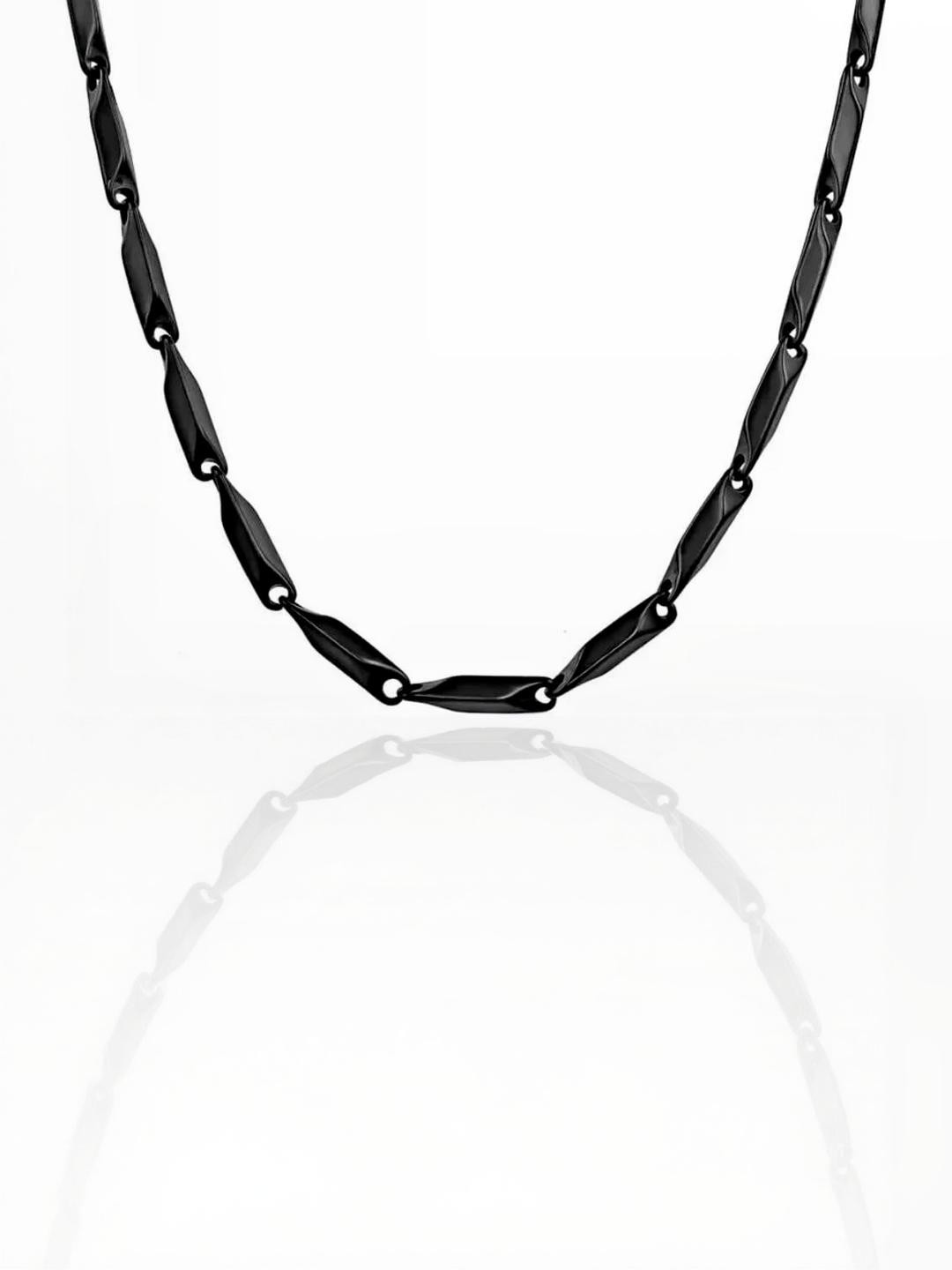 THE MEN THING Black Stainless Steel Minimal Chain