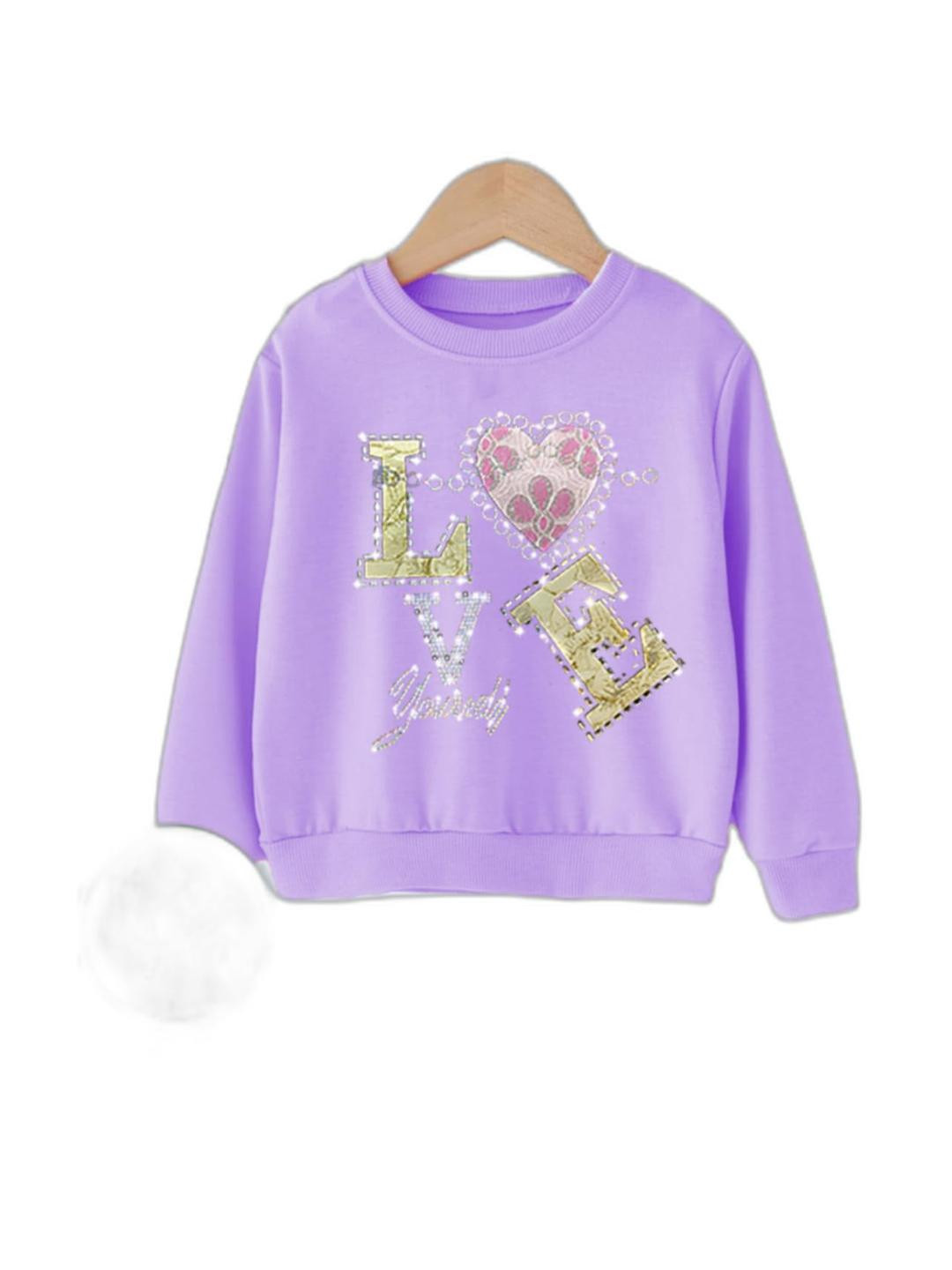 Joggers Park Kids-Unisex Purple Cotton Sweatshirts