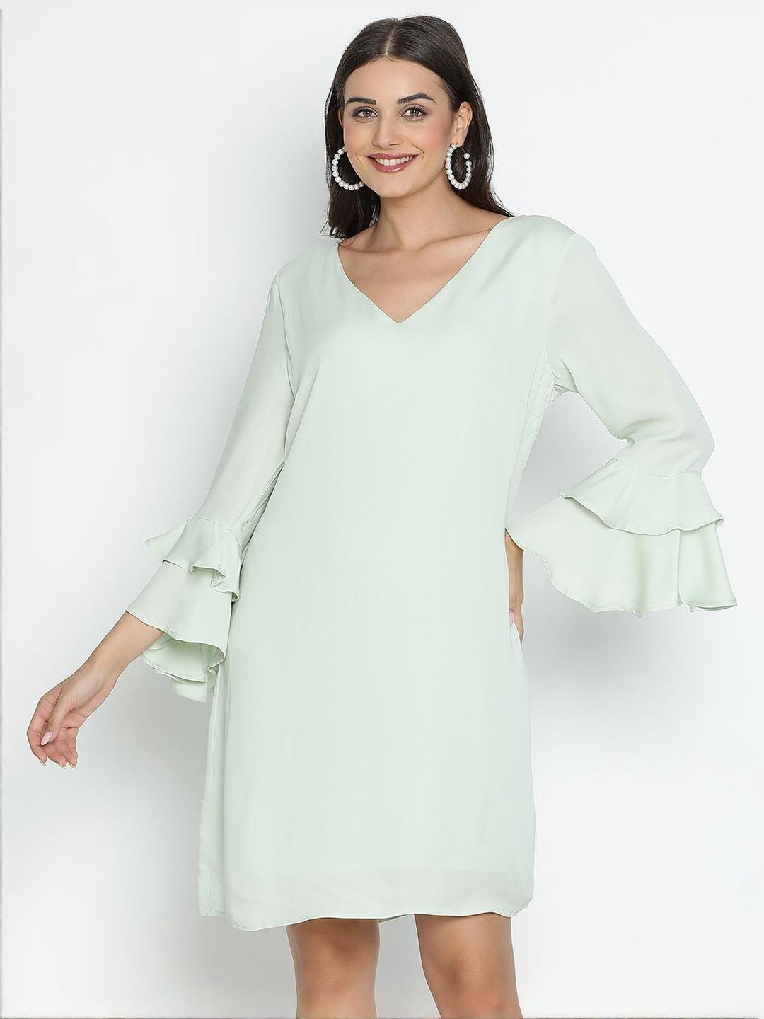 R.Code by The Roadster Life Co. Bell Sleeve Fit & Flare Mini Dress