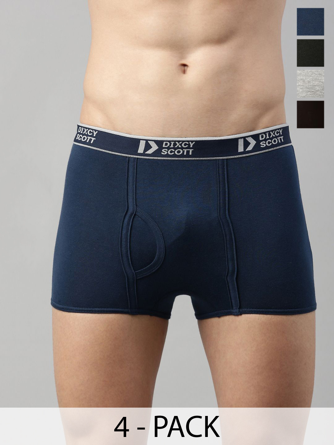 Dixcy Scott Originals 5-Pcs Pure Combed Cotton Mid-Rise Trunks DSO SWISH-TRNK-P5, BGODCB
