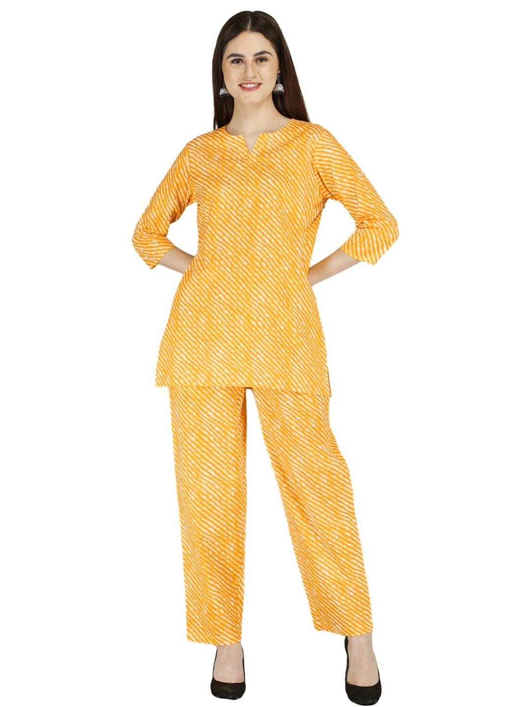 Genade Yellow  Cotton Blend Clothing Set