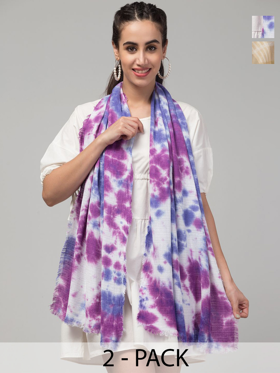 J Style Pack Of 2 Abstract Printed Stoles