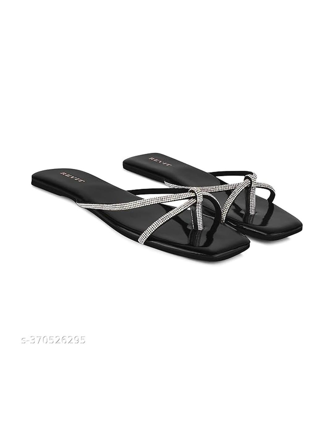 REVIT Women Embellished Open Toe Flats