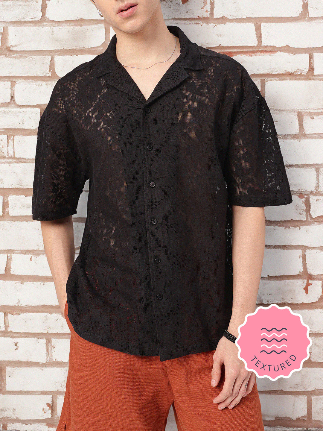 Kook N Keech Knitted Oversized Fit Sheer Shirts