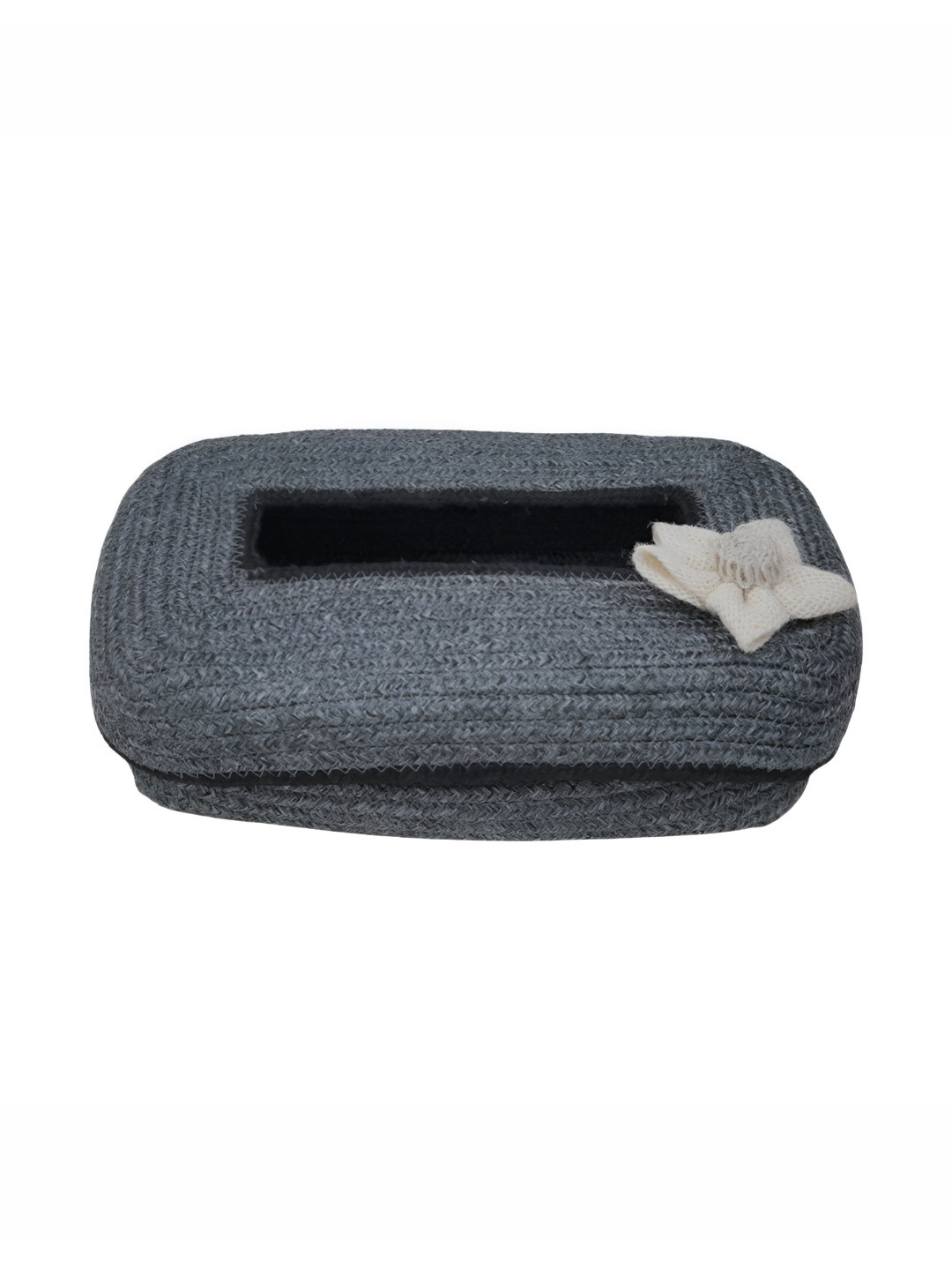 AURKA Grey & White Oval Tissue Holder With  Flower