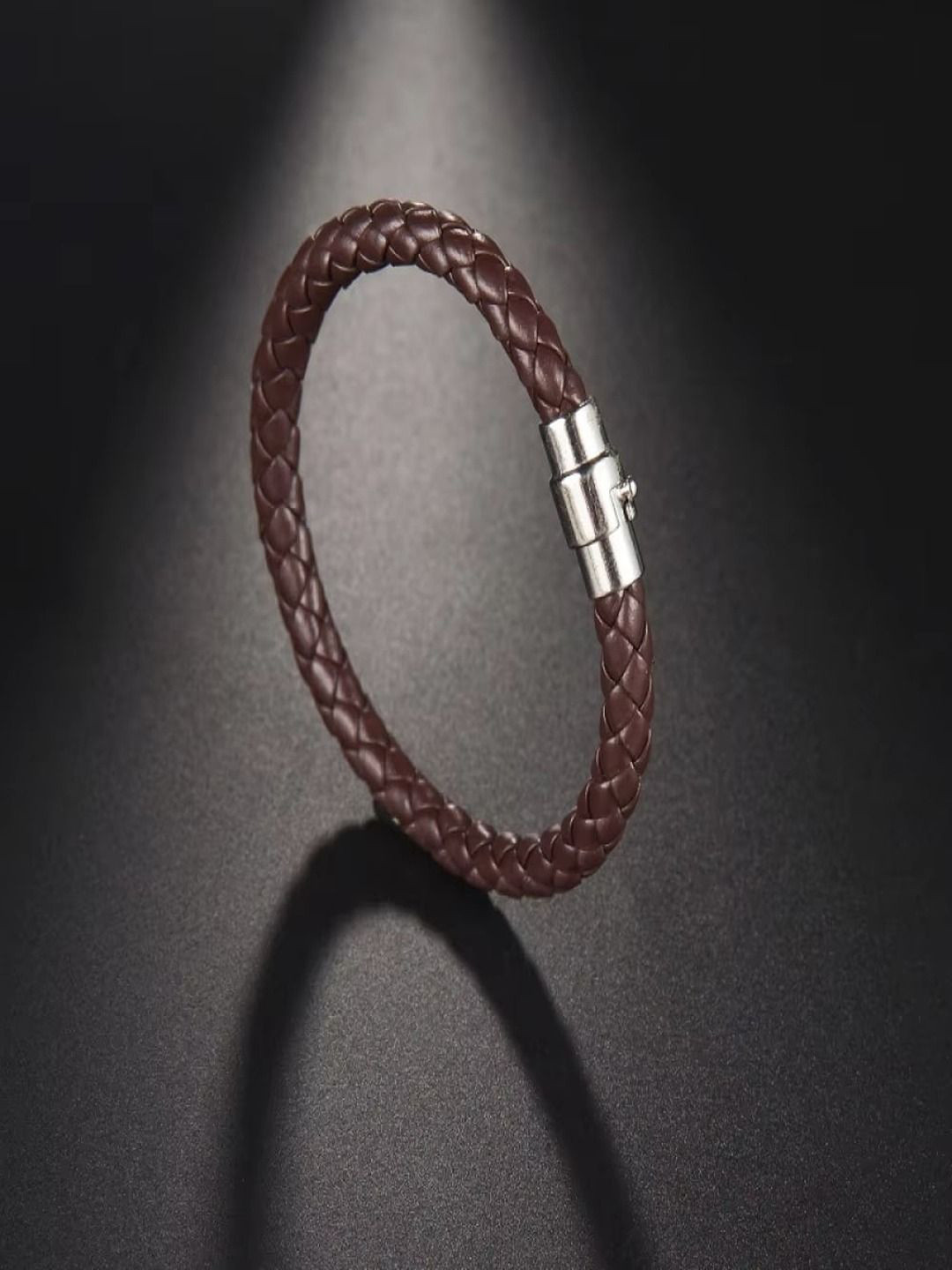 UNIVERSITY TRENDZ Men Leather Magnetic Clasp Wraparound Bracelet