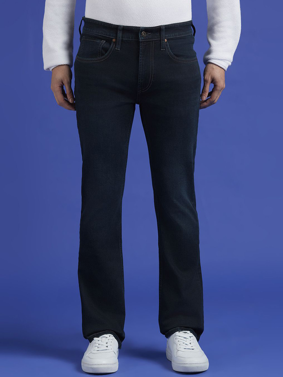 Pepe Jeans Men Bootcut Low-Rise Stretchable Jeans