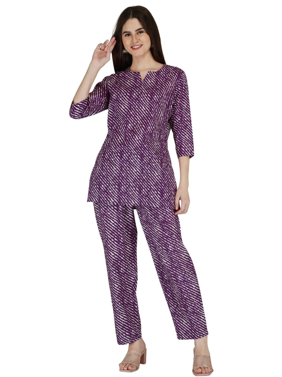 Genade Purple  Cotton Blend Clothing Set