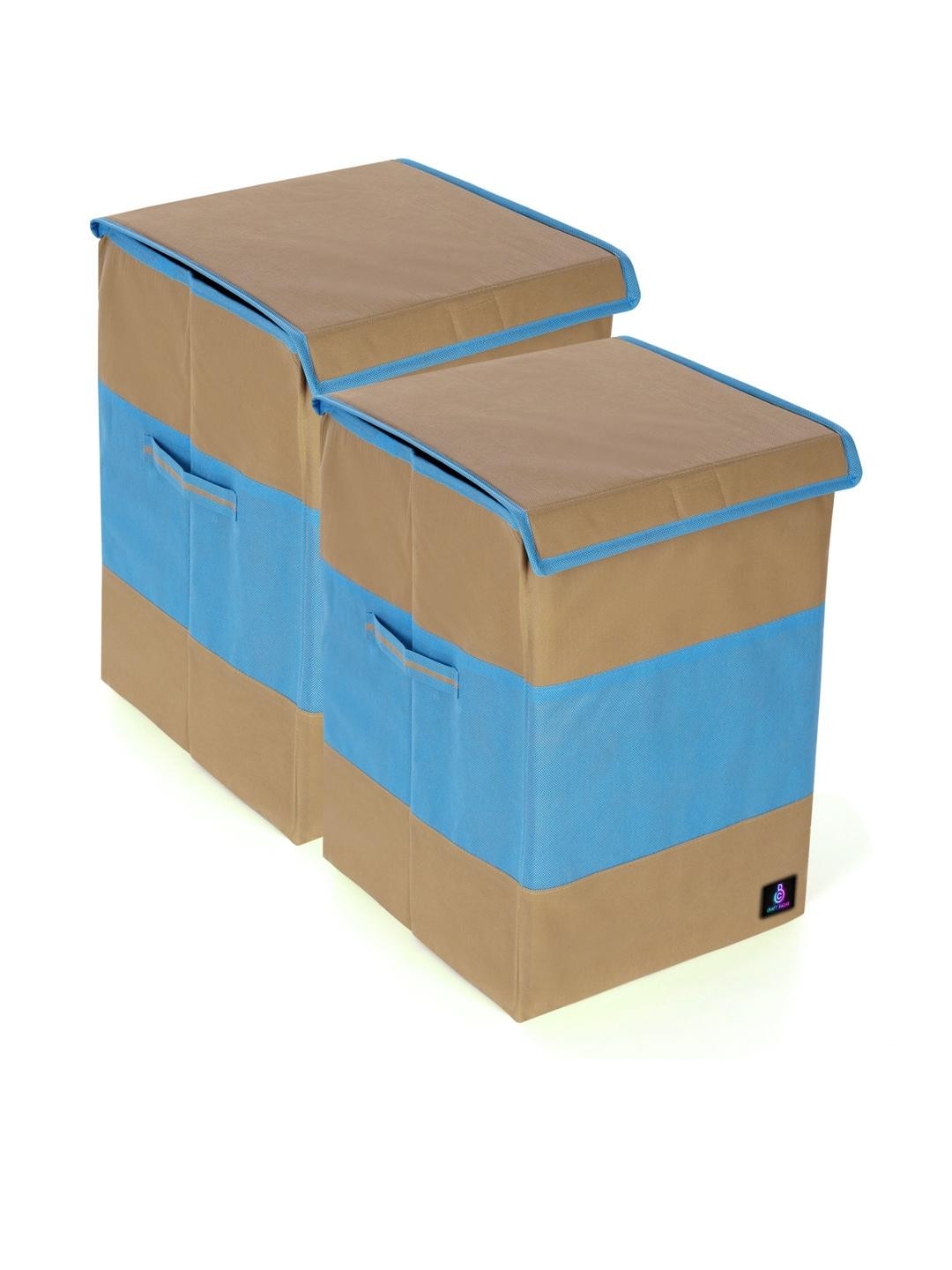 Craft Bazar Beige Set Of 2 Laundry Basket With Lid