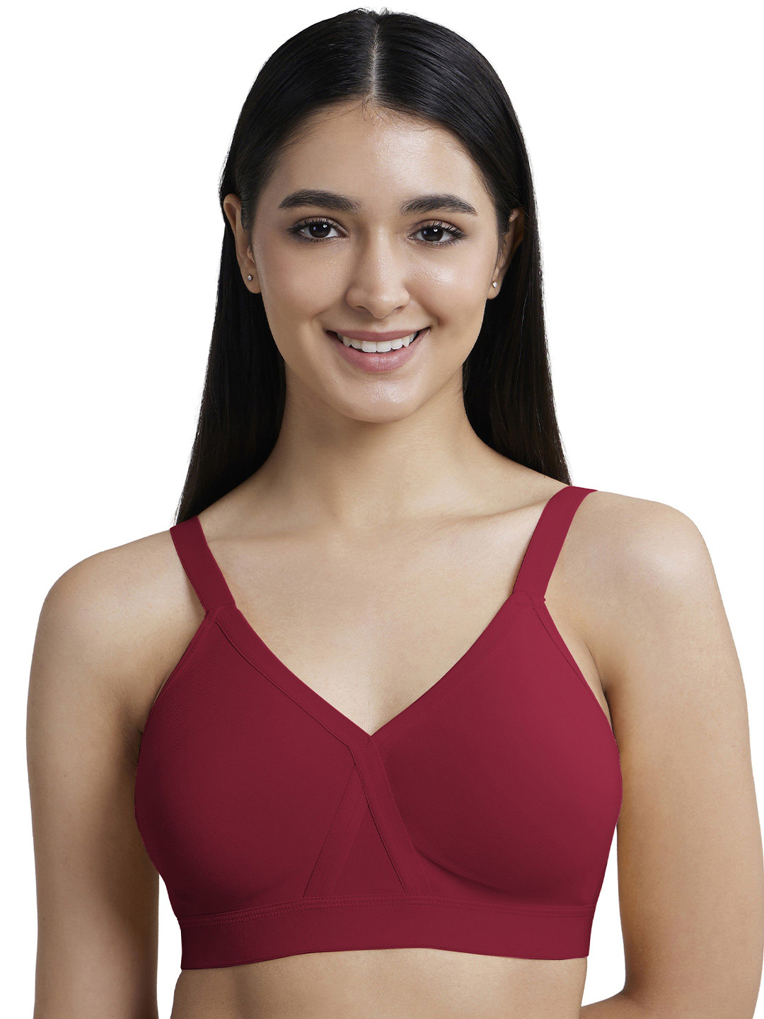 SALIENT Non Padded Non-Wired Cotton Bra with Side Support & Wide Bottom Band