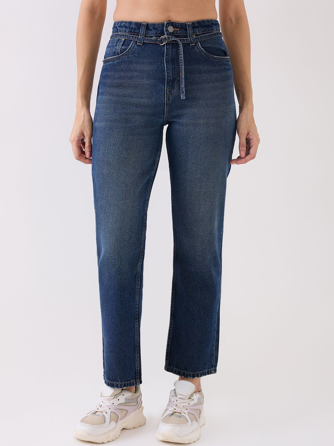 SPYKAR Purist Women Straight Fit High-Rise Light Fade Cotton Stretchable Jeans