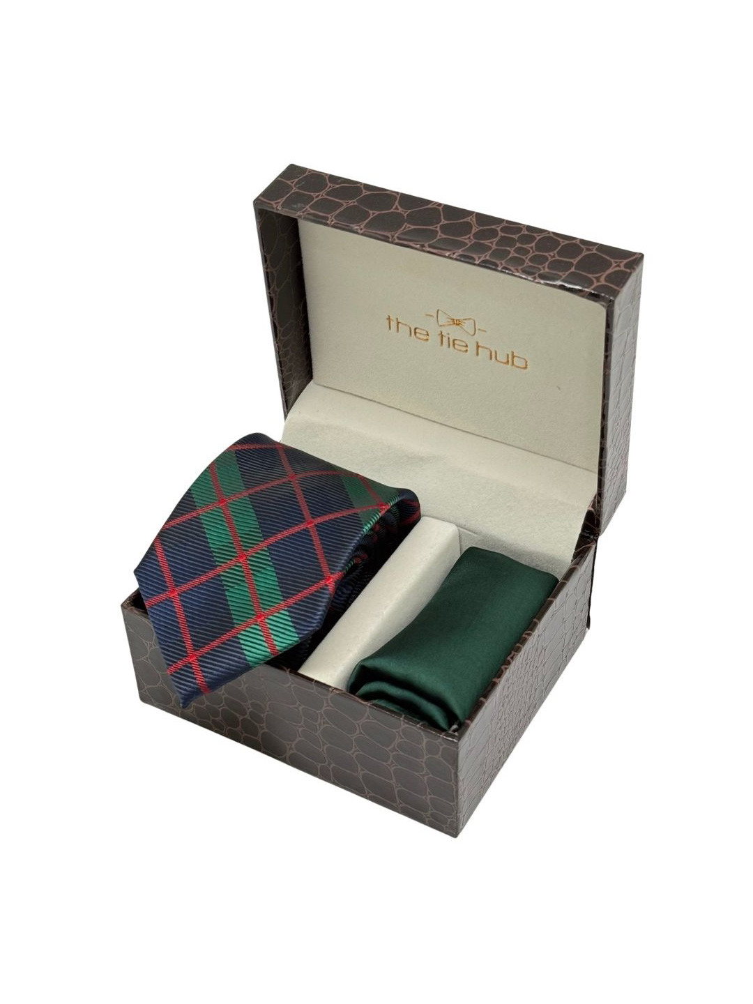 The Tie Hub Men Accessory Gift Set Of Textured Necktie And Pocket Square