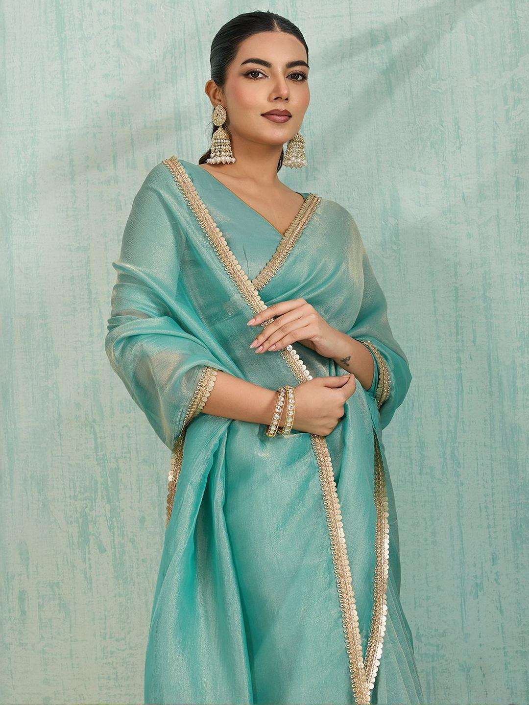 DOI MOI Embellished Sequinned Organza Saree