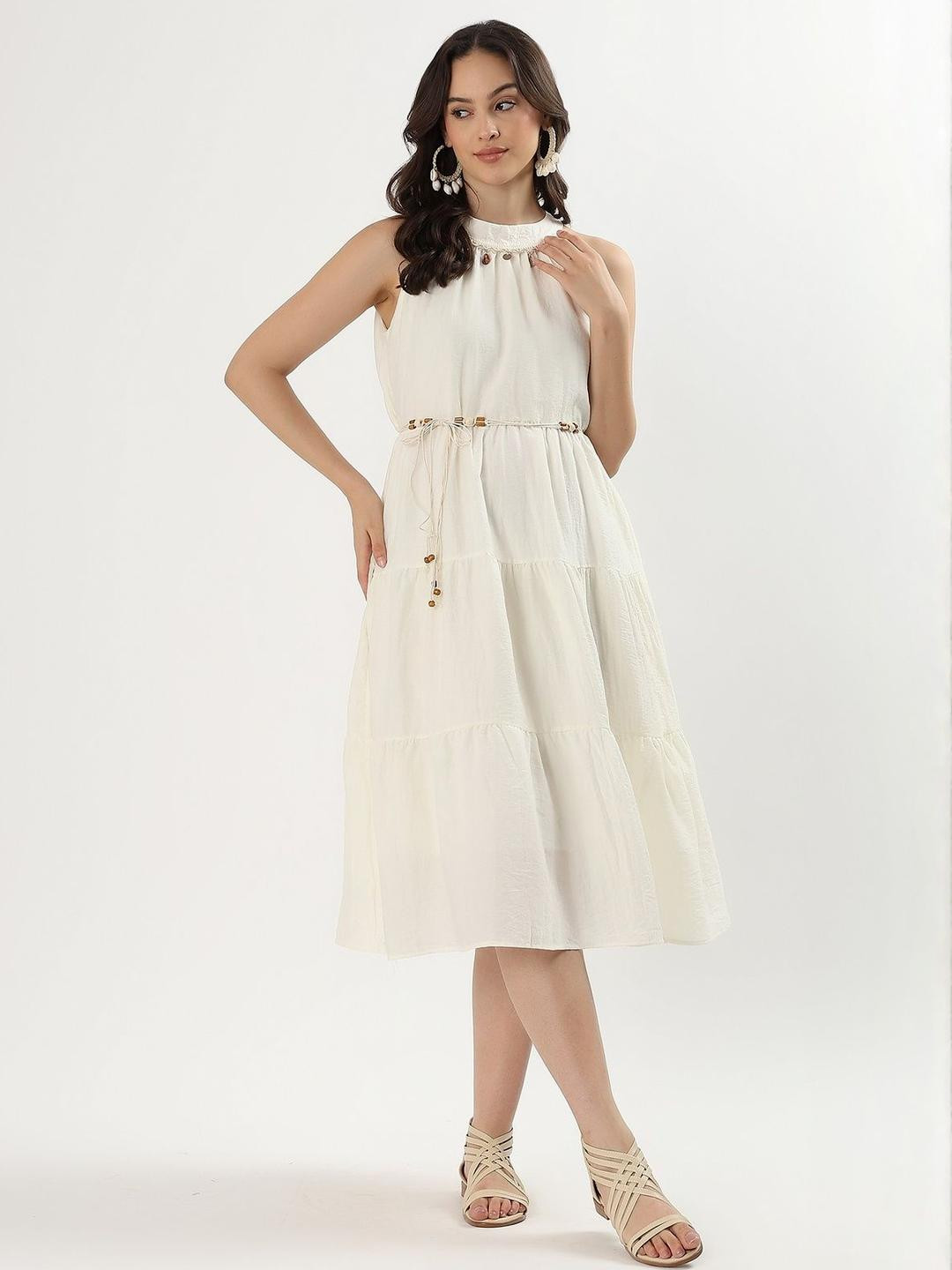 Beyond Pink Off-Shoulder Fit & Flare Midi Dress