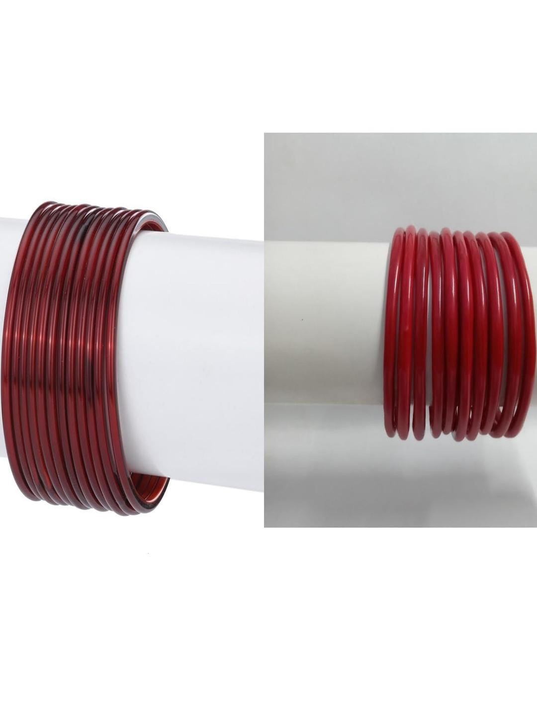 SOMIL Set Of 22 Maroon Antique Alloy Bangles