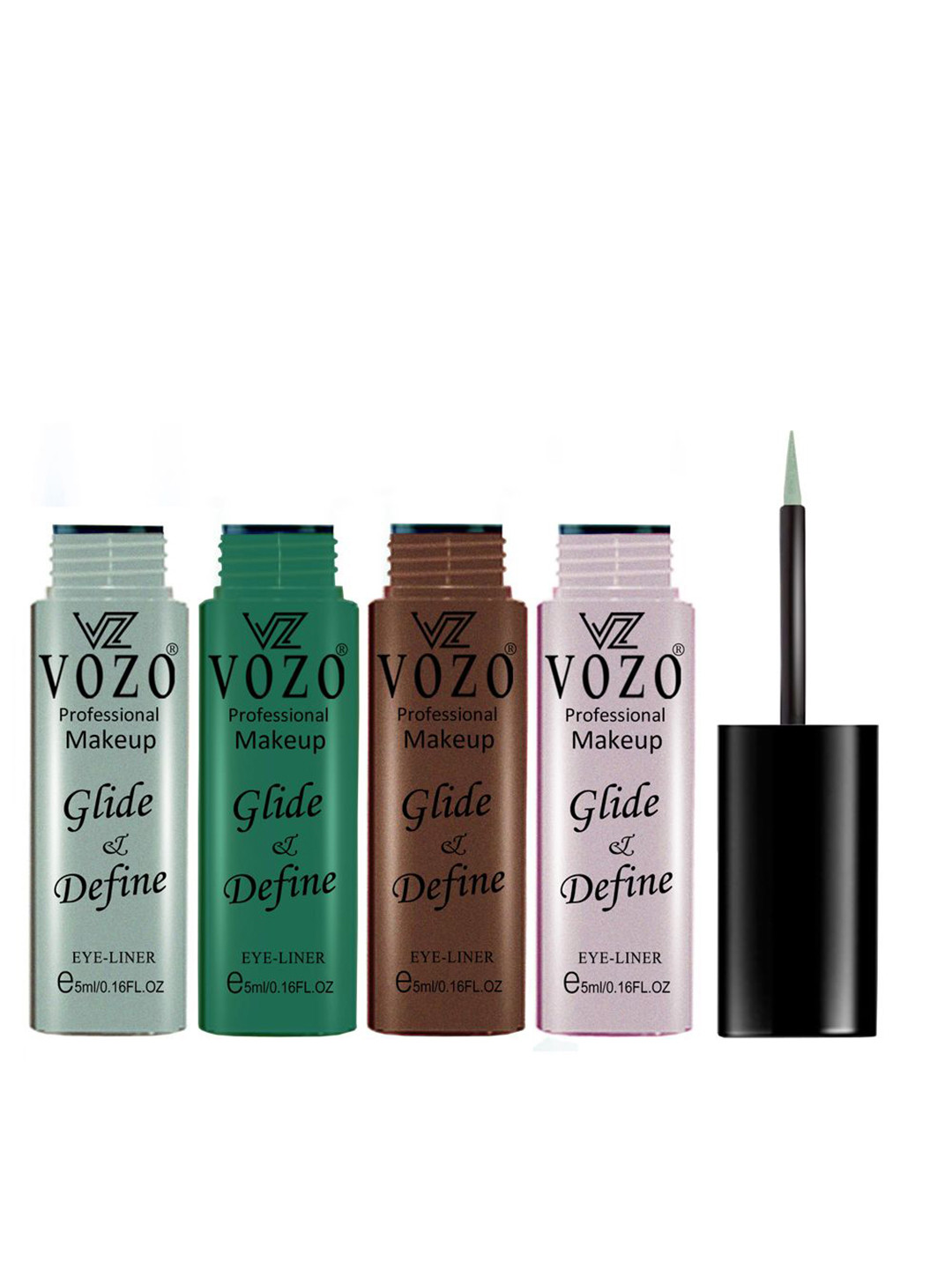 VOZO Set Of 4 Glide & Define Waterproof Liquid Eyeliner - 5 ml Each - 02 - 05 - 06 - 11