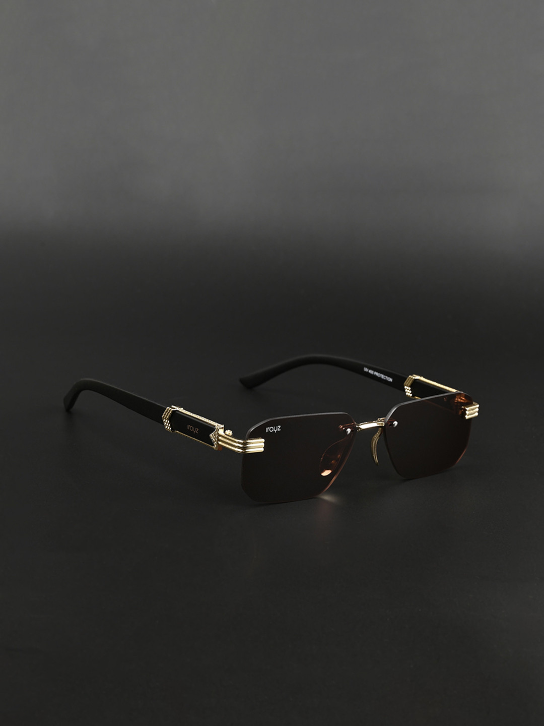 Irayz Men UV Protected Lens Rimless Oval Rectangle Sunglasses