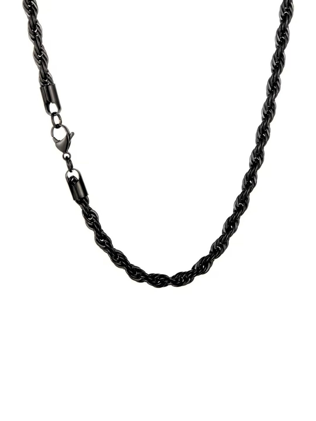 BRANTASHOP Black Stainless Steel Necklace