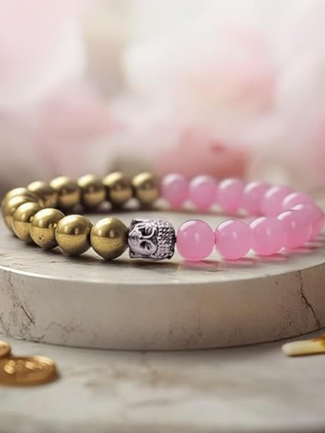 Original Rose Quartz & pyrite Bracelet | Certified Of Authenticity