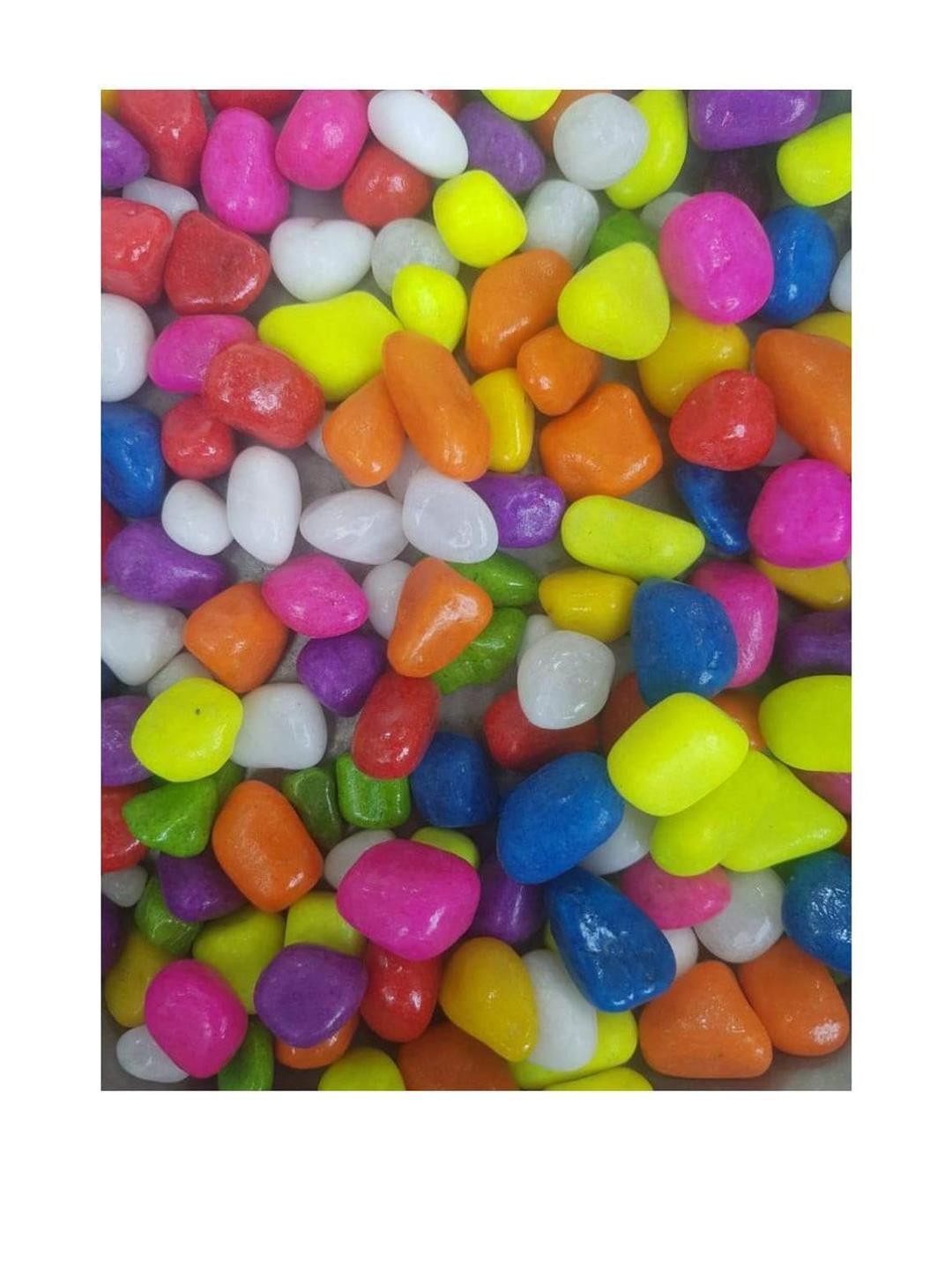 Somil Multicolor Pebbles/Stones for Garden, Plants, Lawns, Aquariums, Fish Pots, Home Decor, Vases, Furniture Filler. Size: 10-30mm, Shiny Multicolor -A470