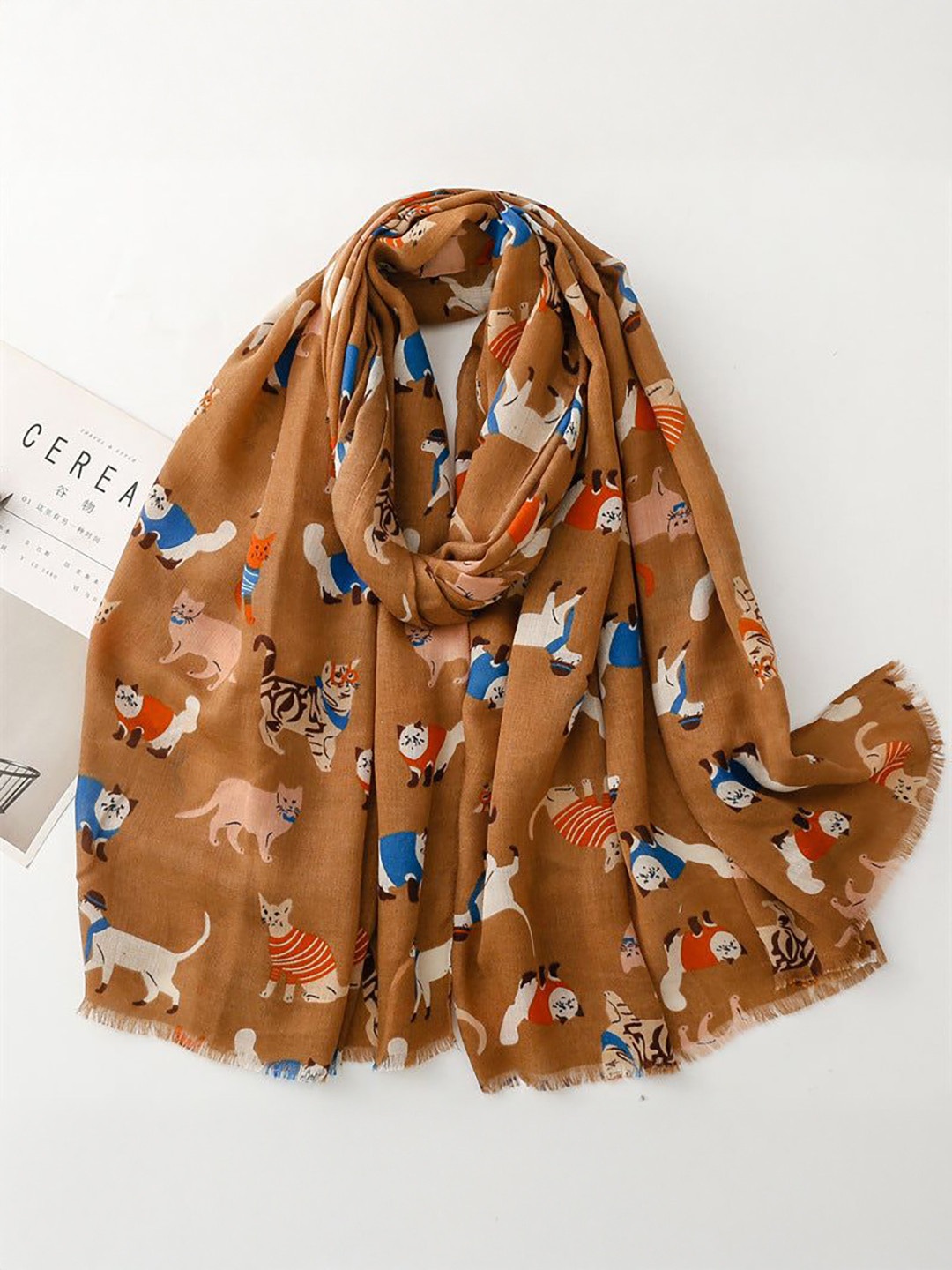 QUECY Animal Printed Pure Silk Stole