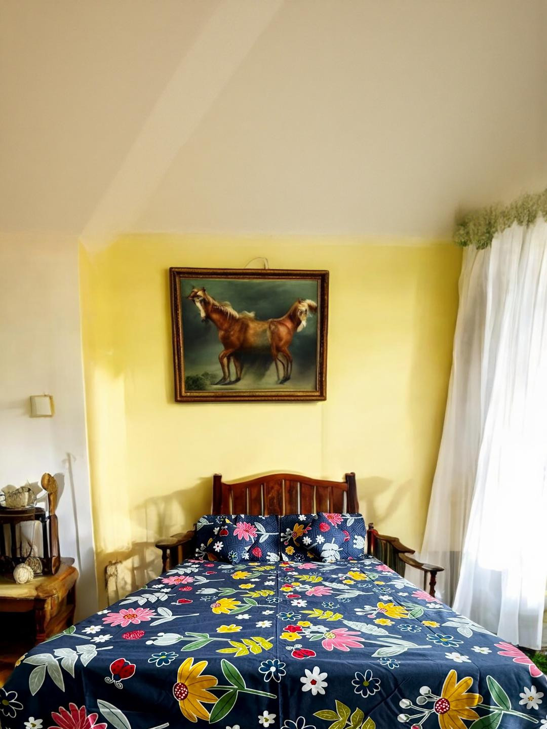 Wee Hours Navy Blue Queen Bedsheet with 2 Pillow Covers & 2 Cushion Covers