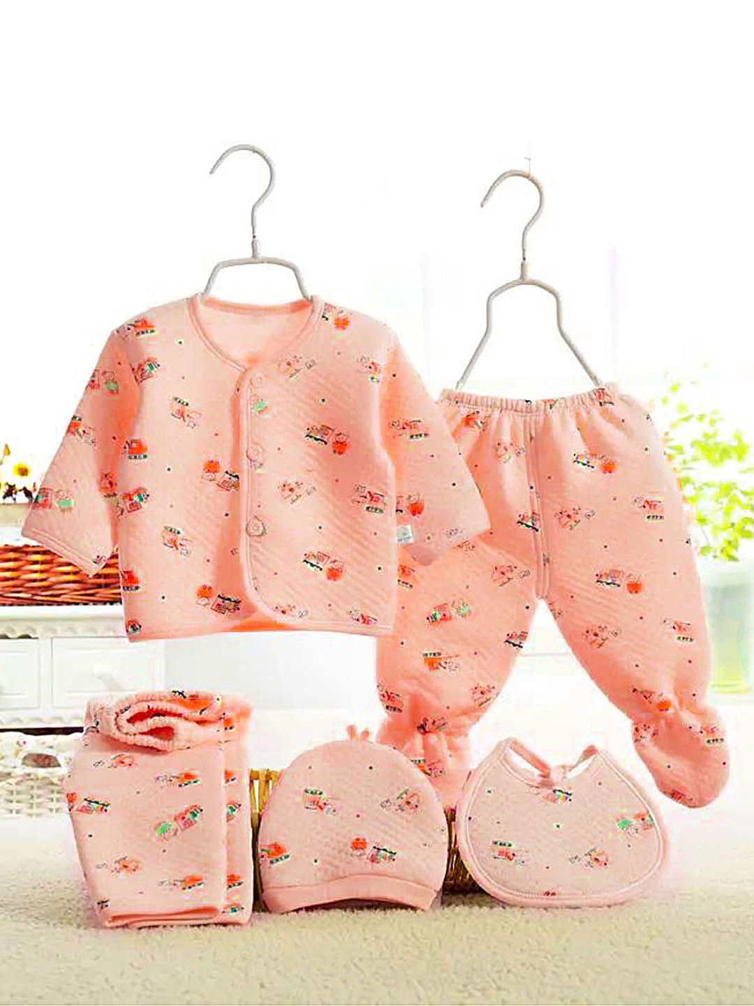 Fancy Walas 5-Pcs Printed Baby Apparel Gift Set
