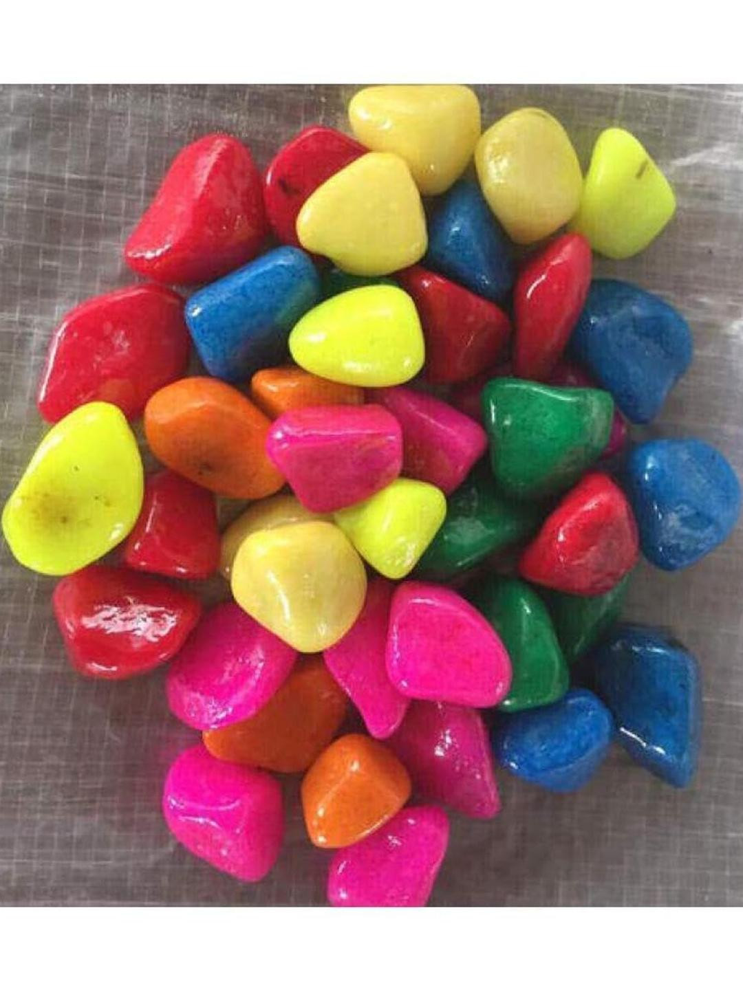 Somil Multicolor Pebbles/Stones for Garden, Plants, Lawns, Aquariums, Fish Pots, Home Decor, Vases, Furniture Filler. Size: 10-30mm, Shiny Multicolor -A135