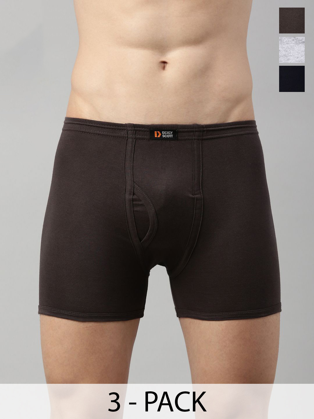 Dixcy Scott Originals 3-Pcs Pure Combed Cotton Mid-Rise Trunks LEGEND-TRNK-P3, DGNVGM