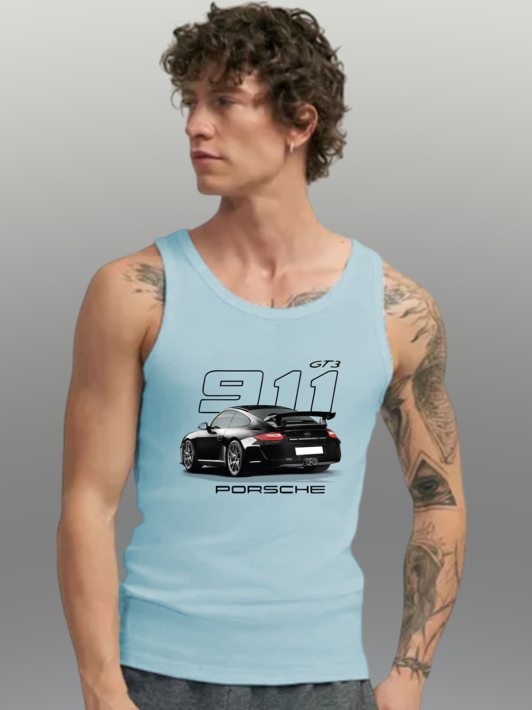 Uniplanet store Printed Scoop Neck Gym Vest UVM-911-SKBL-S