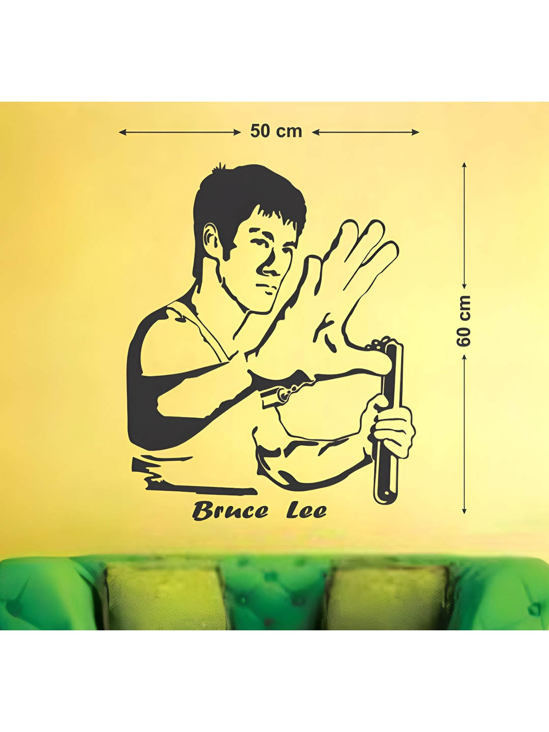 LANSTICK Black Bruce Lee Self-Adhesive Wall Sticker