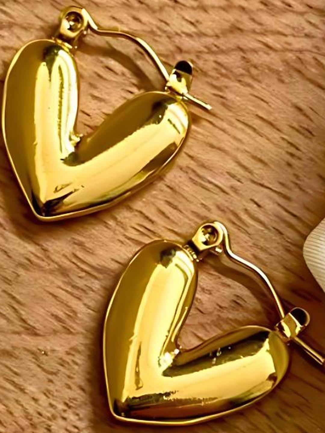 Bauble Cluster Heart Shaped Hoop Earrings