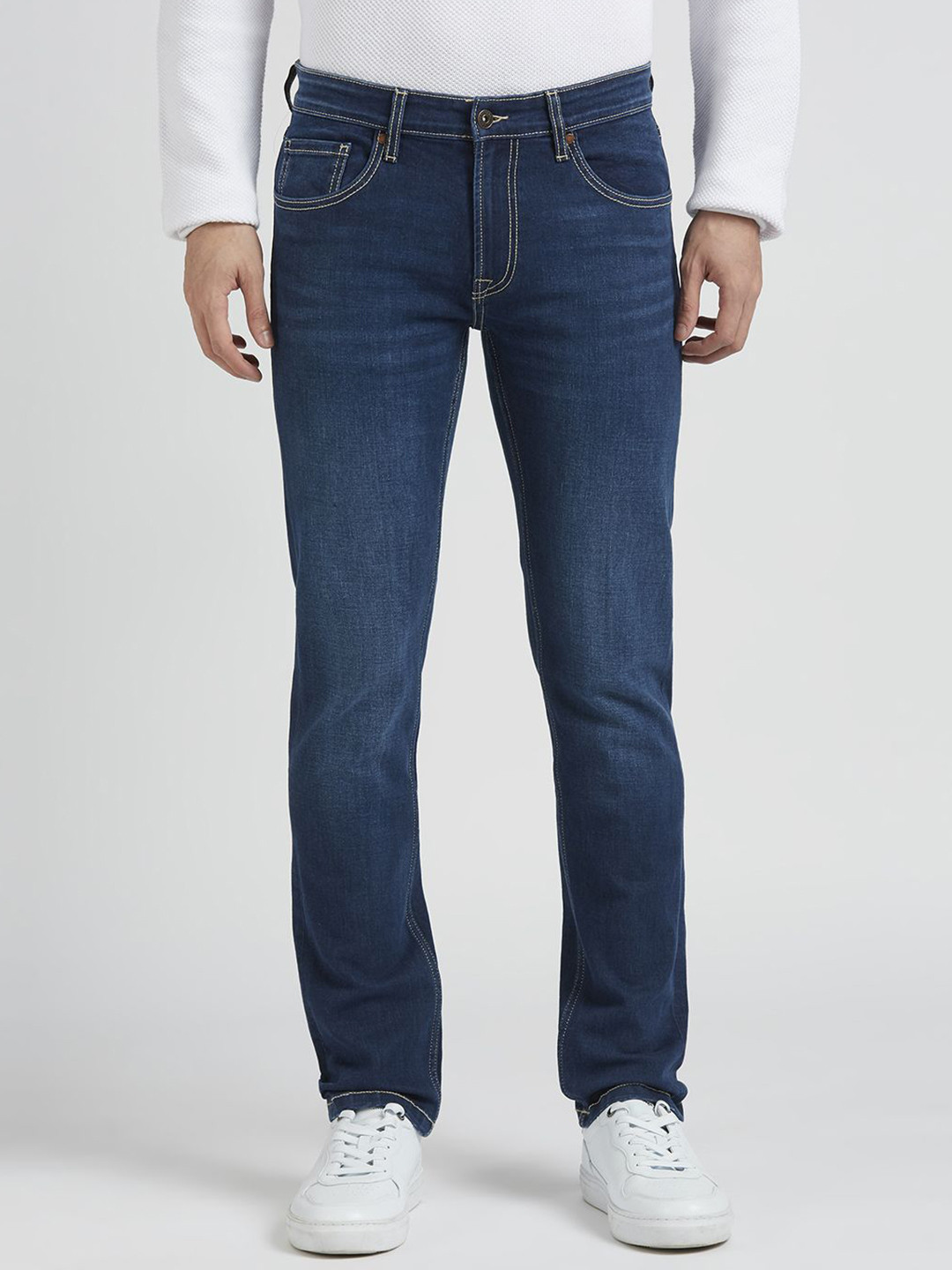 Pepe Jeans Men Slim Fit Low-Rise Stretchable Tapered Jeans