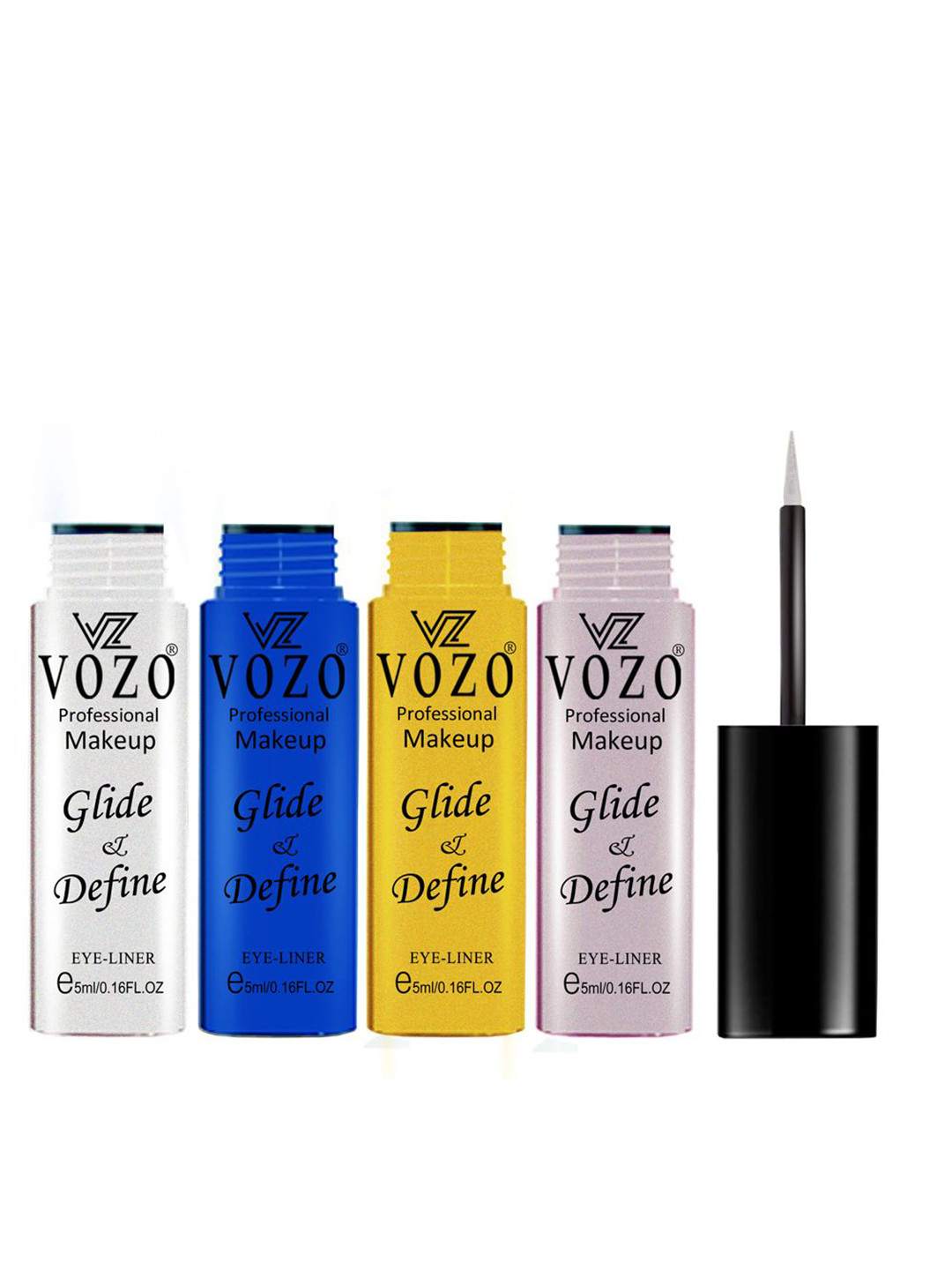 VOZO Set Of 4 Glide & Define Liquid Eyeliner- 5 ml Each- 01-08-10-11