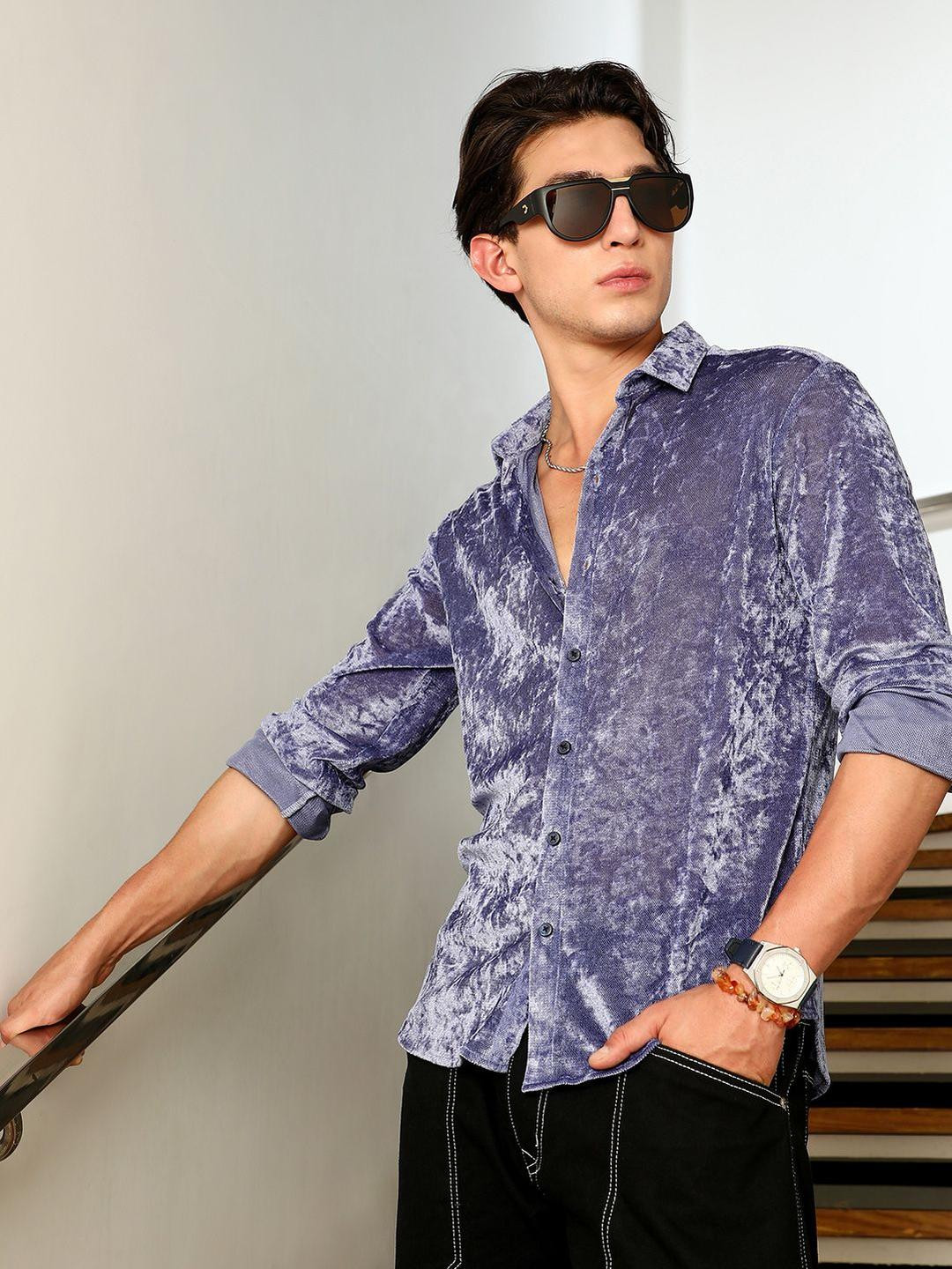 Campus Sutra Embellished Comfort Long Sleeves Shirt