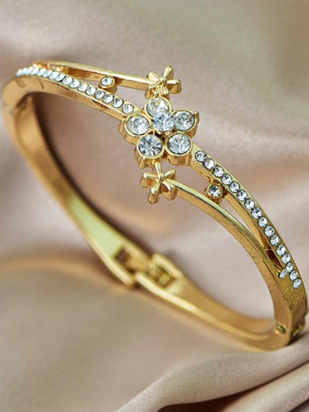 18k Gold Plated Crystal Bangle Bracelet for Women