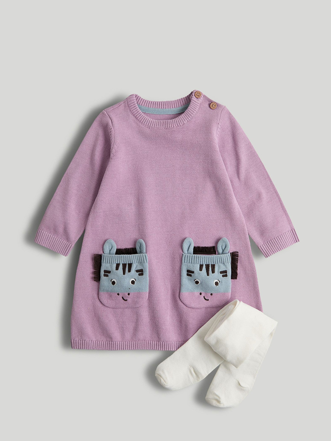 mothercare Lilac Fun Girls Printed T-shirt Dress