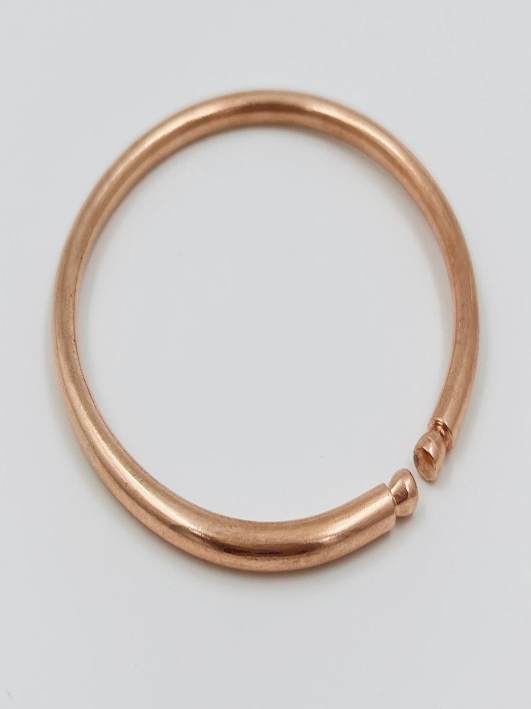 Naveen Metal Works Unisex Copper kada/bracelet - Copp004 - 6CM | Copper bracelet