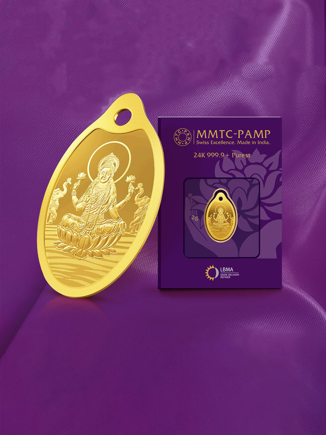 MMTC-PAMP Goddess Lakshmi LBMA Certified 24K 999 Gold Bar- 2g
