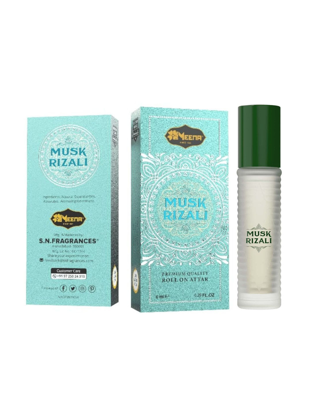 MEENA Musk Rizali Long Lasting Roll On Attar - 6ml